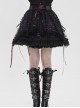 Black Sequins Checkered Mesh Patchwork Purple Lining Color Blocking Waist Lace-Up Gothic Style Lolita Mini Skirt