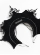 Black Velveteen Bat-Wings Shaped Halo Metal Carving Pieces Rhinestone Chains 3D Rose Decoration Queen Gothic Style Crown Headband