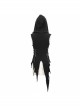 Breast-Wrapped Side Lace-Up Asymmetrical Hem Black Punk Woolen Cape
