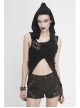 Breast-Wrapped Side Lace-Up Asymmetrical Hem Black Punk Woolen Cape