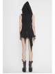 Breast-Wrapped Side Lace-Up Asymmetrical Hem Black Punk Woolen Cape