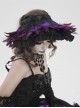 Purple Feather Black Lace Decoration Elegant Mysterious Ruffles Wide-Brimmed Gothic Style Lolita Cartilage Headband