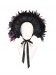 Purple Feather Black Lace Decoration Elegant Mysterious Ruffles Wide-Brimmed Gothic Style Lolita Cartilage Headband