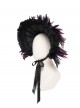 Purple Feather Black Lace Decoration Elegant Mysterious Ruffles Wide-Brimmed Gothic Style Lolita Cartilage Headband