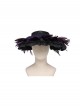 Purple Feather Black Lace Decoration Elegant Mysterious Ruffles Wide-Brimmed Gothic Style Lolita Cartilage Headband