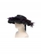 Purple Feather Black Lace Decoration Elegant Mysterious Ruffles Wide-Brimmed Gothic Style Lolita Cartilage Headband