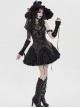 Black Organza Bow 3D Red Rose Decoration Folded Lace Trim Gothic Style Wizard Hat