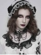 Black Bow Tassel Lace Trim Rose Decoration Exquisite Beaded Chains Gorgeous Cross Pendant Gothic Necklace