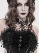 Black Bow Tassel Lace Trim Rose Decoration Exquisite Beaded Chains Gorgeous Cross Pendant Gothic Necklace