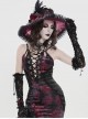 Black Bow Tassel Lace Trim Rose Decoration Exquisite Beaded Chains Gorgeous Cross Pendant Gothic Necklace