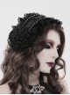 Black Rose Patterned Edges Double-Layered Lace Sides 3D Flowers Decoration Gothic Style Lolita Headband