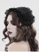 Black Rose Patterned Edges Double-Layered Lace Sides 3D Flowers Decoration Gothic Style Lolita Headband