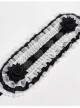 Black Rose Patterned White Double-Layered Lace Edges Sides 3D Flowers Decoration Gothic Style Lolita Headband
