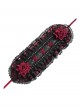 Black Red Rose Patterned Double-Layered Lace Edges Sides 3D Flowers Decoration Gothic Style Lolita Headband