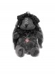 Black Short Plush Lace Chain Bondage Decoration Darkness Bunny Punk Style Lolita Sitting Doll