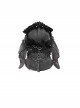 Black Short Plush Lace Chain Bondage Decoration Darkness Bunny Punk Style Lolita Sitting Doll