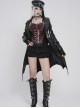 Red Dark-Patterned Glossy Leather Chest Spiked Rivet Decoration Punk Style Tube Top Slip Corset