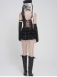 Red Dark-Patterned Glossy Leather Chest Spiked Rivet Decoration Punk Style Tube Top Slip Corset