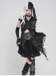 Black Snakeskin Print Woven Halter Neck Off-Shoulder Sides Metal Chains Decoration Punk Style Sleeveless Shirt