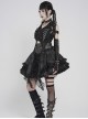 Black Snakeskin Print Woven Halter Neck Off-Shoulder Sides Metal Chains Decoration Punk Style Sleeveless Shirt