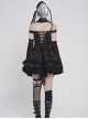 Black Snakeskin Print Woven Halter Neck Off-Shoulder Sides Metal Chains Decoration Punk Style Sleeveless Shirt