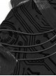 Black Flocked Circuit Diagram Printed Mesh Splicing Glossy Vertical Stripe Knit Stand Collar Round Rope Decoration Punk Style Long Sleeves T-Shirt