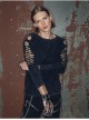 Broken Holes Strip Long Sleeve Skull Nails Black Punk Worn Knit Cotton T-Shirt
