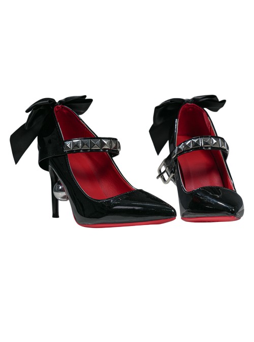 Game Zenless Zone Zero Ramiel Halloween Cosplay Accessories Black High Heel Shoes