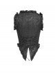 Black Distressed Two-Tone Woven Low-Cut Ruffled Design Back Pointed Hem Punk Style Short Vest