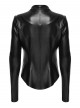 Black Rubberized Knit Segmented Cutting Slim Fit Futuristic Cyberpunk Style Long Sleeves Jacket