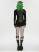 Black Rubberized Knit Segmented Cutting Slim Fit Futuristic Cyberpunk Style Long Sleeves Jacket