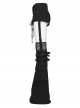Black Denim Sides Drawstring Design Shorts Detachable Flared Leg Warmers Punk Style Pants
