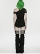 Black Denim Sides Drawstring Design Shorts Detachable Flared Leg Warmers Punk Style Pants