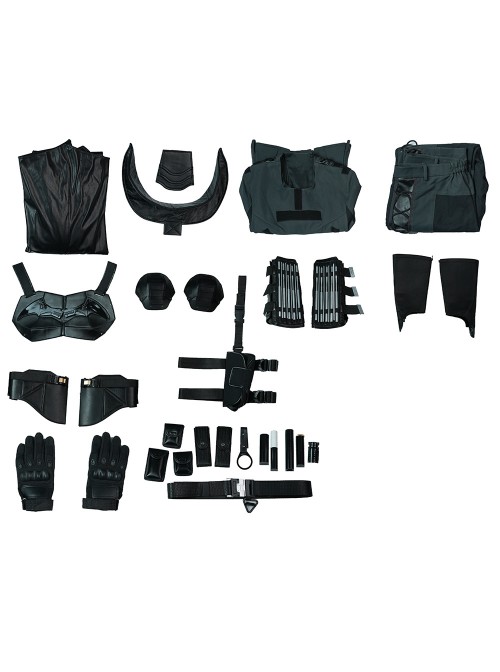 Movie The Batman Bruce Wayne Battle Suit Halloween Cosplay Costume Set Without Shoes Without Head Cover Without Handcuffs