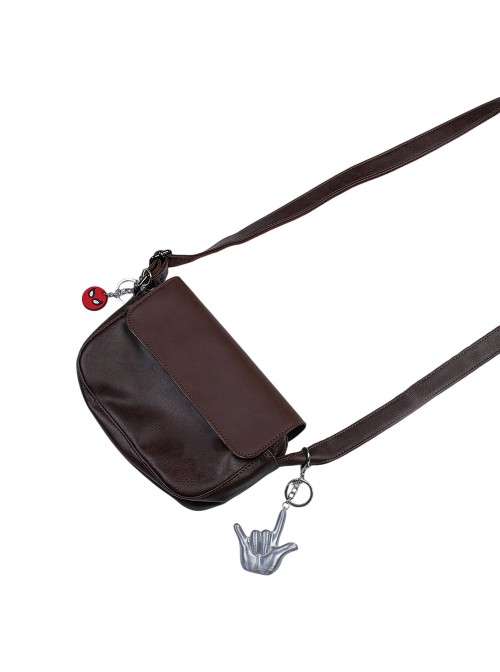 Game Marvel Rivals Spider-Man Peter Parker The Photographer Halloween Cosplay Accessories Brown Bag With Pendants