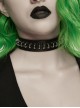 Black Leather Personalized Semi-Circular Metal Rings Rebellious Punk Female Choker