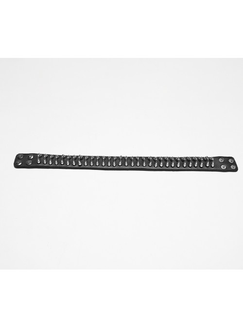 Black Leather Personalized Semi-Circular Metal Rings Rebellious Punk Female Choker
