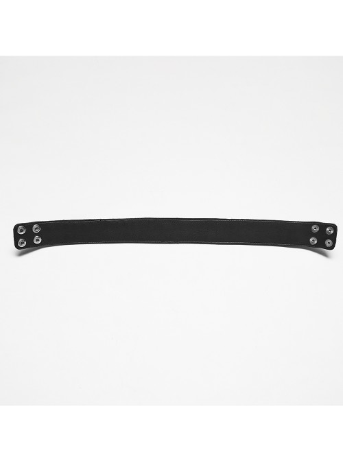 Black Leather Personalized Semi-Circular Metal Rings Rebellious Punk Male Choker