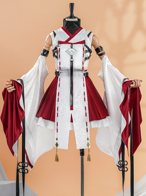 Game Dragon Raja Cassell's Gate Erii Uesugi Short Miko Outfit Halloween Cosplay Costume Set