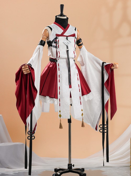 Game Dragon Raja Cassell's Gate Erii Uesugi Short Miko Outfit Halloween Cosplay Costume Set