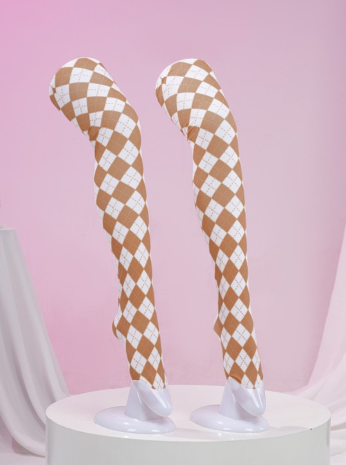 Anime Lovelive Valentine's Day Chocolate Awaken Halloween Cosplay Accessories Diamond Pattern Socks