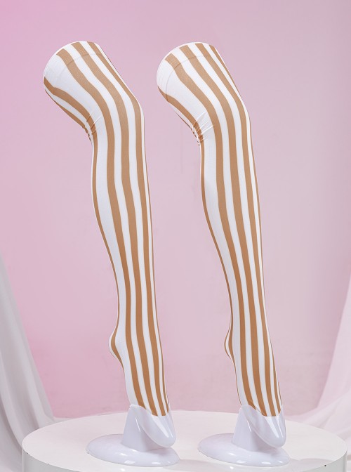 Anime Lovelive Valentine's Day Chocolate Awaken Halloween Cosplay Accessories Vertical Striped Socks