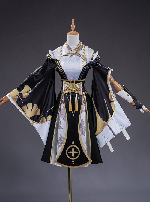 Game Zenless Zone Zero Hoshimi Miyabi Dignified Blossom Halloween Cosplay Costume Set