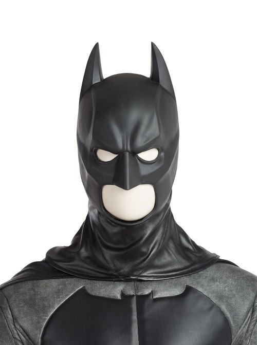 Justice League Batman Bruce Wayne Battle Suit Halloween Cosplay Accessories Black Head Cover Helmet
