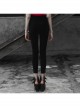 Steam Punk Female Buckle Black Elastic Skinny Pants