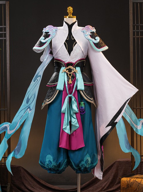 Game Honor Of Kings Sun Quan Journey To The West Immortal Fan Envoy Halloween Cosplay Costume Set