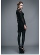 Positioning Pattern Lace Eyelash Lace Long Sleeve Chest Lace-Up Black Gothic T-Shirt