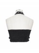 Chest Skull Nail Rivet Choker Side Leather Loop Black Punk Mini Strapless Vest