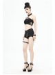 Chest Skull Nail Rivet Choker Side Leather Loop Black Punk Mini Strapless Vest