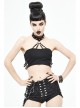 Chest Skull Nail Rivet Choker Side Leather Loop Black Punk Mini Strapless Vest